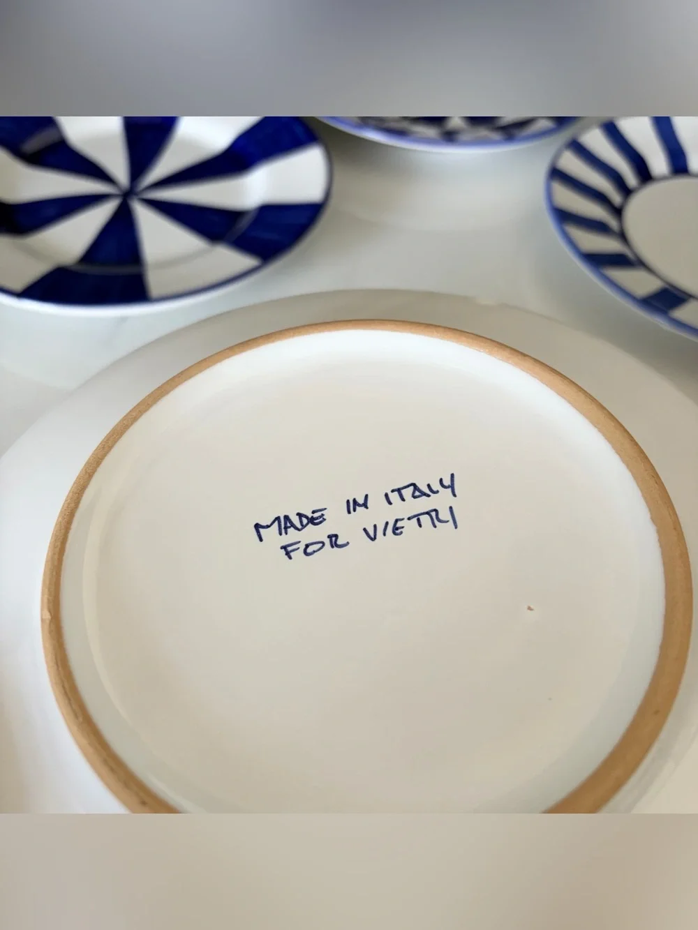 SET of 4 Blue & White Salad Plates by Vietri